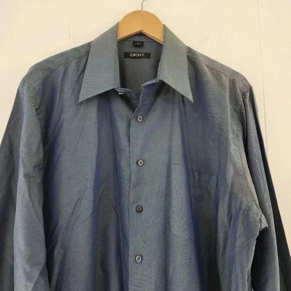 DKNY Cotton Button Down Dress shirt Men's Size 17 34/35 - Picture 4 of 7